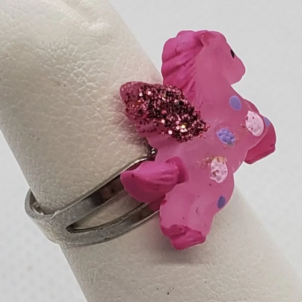 Pink Pegasus Flying Horse Adjustable Ring